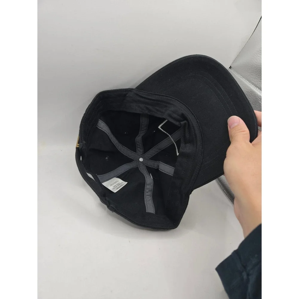 The North Face Retro Logo Hat Mens OS Black Adjustable Strapback Cotton Cap NEW